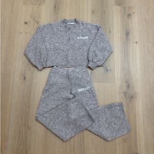 Elite Eleven Knitted Set Zip Up & Pants Size XS Beige Tan